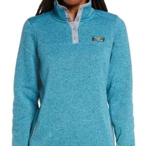 L.L. Bean Women's PETITE Sweater Fleece Pullover Evening Blue Sz SP, warm
